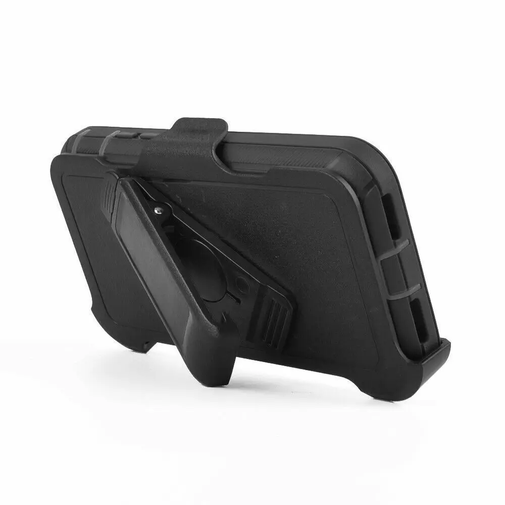 Ultimate 3-in-1 Military-Grade Armor Cover with Belt Clip - Black