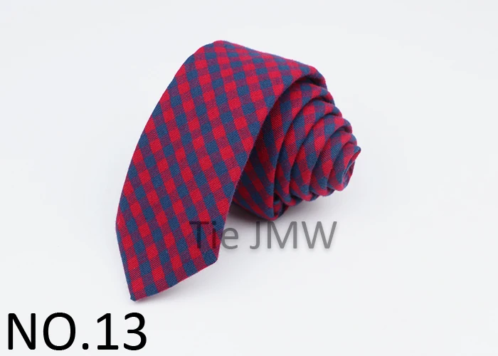 Klassische Baumwolle Braun Rosa Blau Karierte Krawatte 6 cm Schlanke Mode Dünne Krawatte Männer Smoking Anzug Party Casual Zubehör Krawatte geschenk – Detail 13