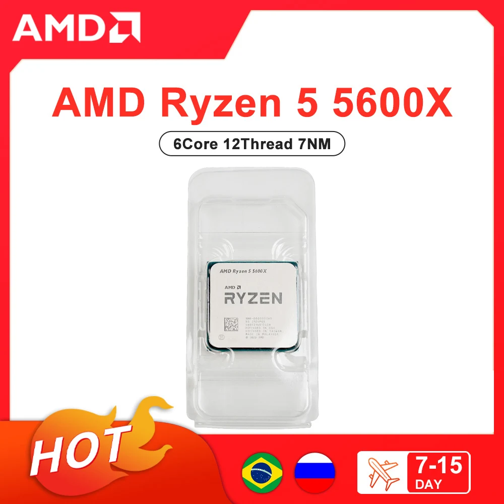 Amd New Ryzen 5 5600X R5 5600X Processore Cpu Processore Desktop Gamer 3.7 Ghz 6-Core 12 Thread 7Nm Am4 5600X Ryzen Accessori
