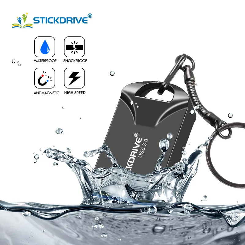 Usb flash drive flash drive 3.0 usb flash drive pen drive 16GB 32GB 64GB waterproof Metal Key pendrive Card Memory Stick Drives u disk
