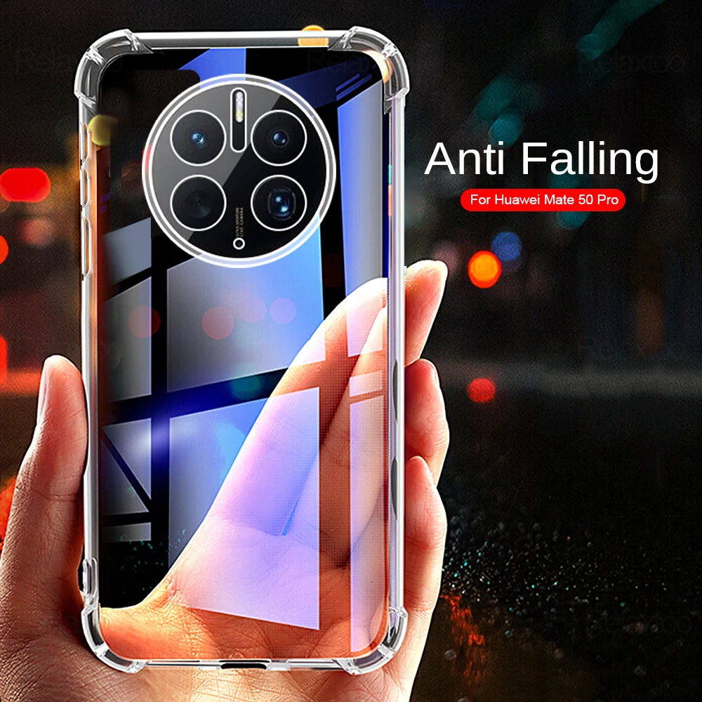 Clear Shockproof Phone Case For Huawei Mate 50 Pro Soft Silicone_voghion.com