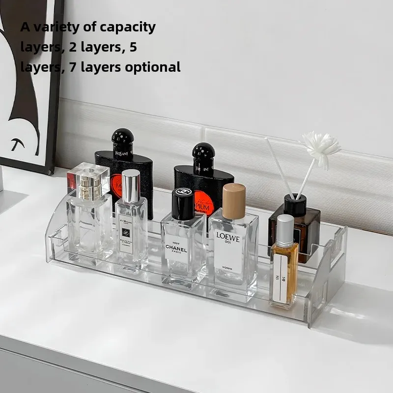 Acrylic Cosmetic Storage Rack Perfume Display Stand Transparent Desktop Organizer For Makeup Eyeshadow Nail Polish 2