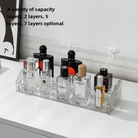 Acrylic Cosmetic Storage Rack Perfume Display Stand Transparent Desktop Organizer For Makeup Eyeshadow Nail Polish 2