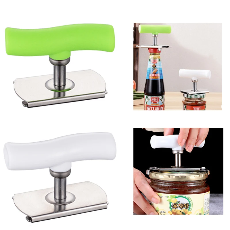 Can Opener Creative Can Opener Under the Cabinet Self-adhesive Jar Bottle  Opener Top Lid Remover Helps Tired Wet Grip Jar Opener - AliExpress