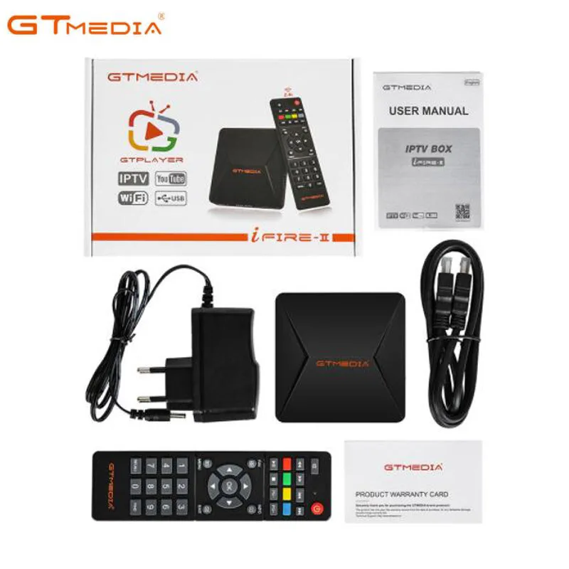 

GTMEDIA iFire 2 Set Top TV Box 1080P HD Network Player Built-in Wifi Ethernet Xtream Iptv Stalker Media Player iFire2 for Europe