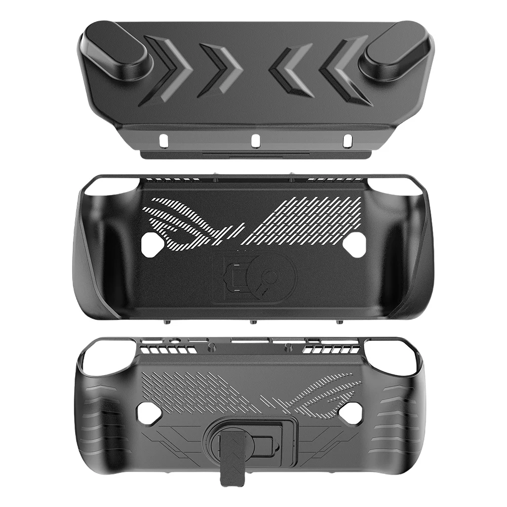 For Asus ROG Ally X TPU Protective Case Cover Shockproof with Stand Protective Skin Case with Thumb Grip Caps & Screen Protector