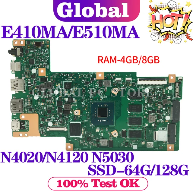 ASUS E410MA E410MAB E410M E510MA E510MAB R429M F414MA Laptop anakart  N4020/N4120 ke30 4GB/8GB-RAM için KEFU anakart - AliExpress