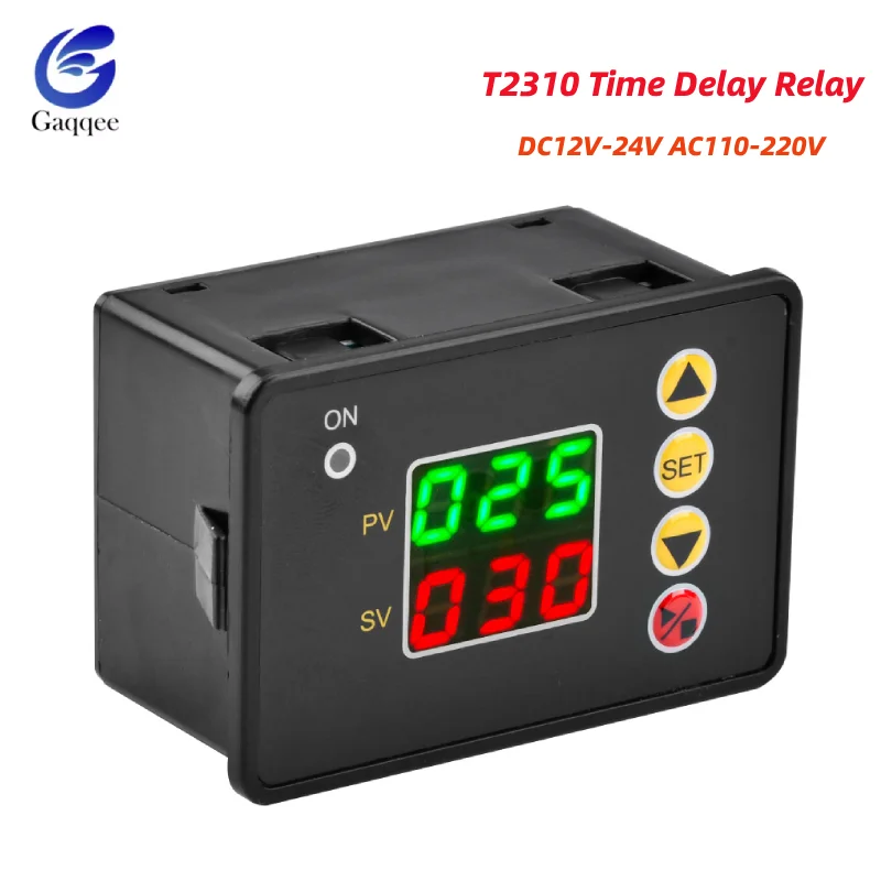 T2310 LED Digital Time Delay Relay Cycle Timer Control Switch Portable Adjustable Timing Relay Switches DC 12V AC110-220V