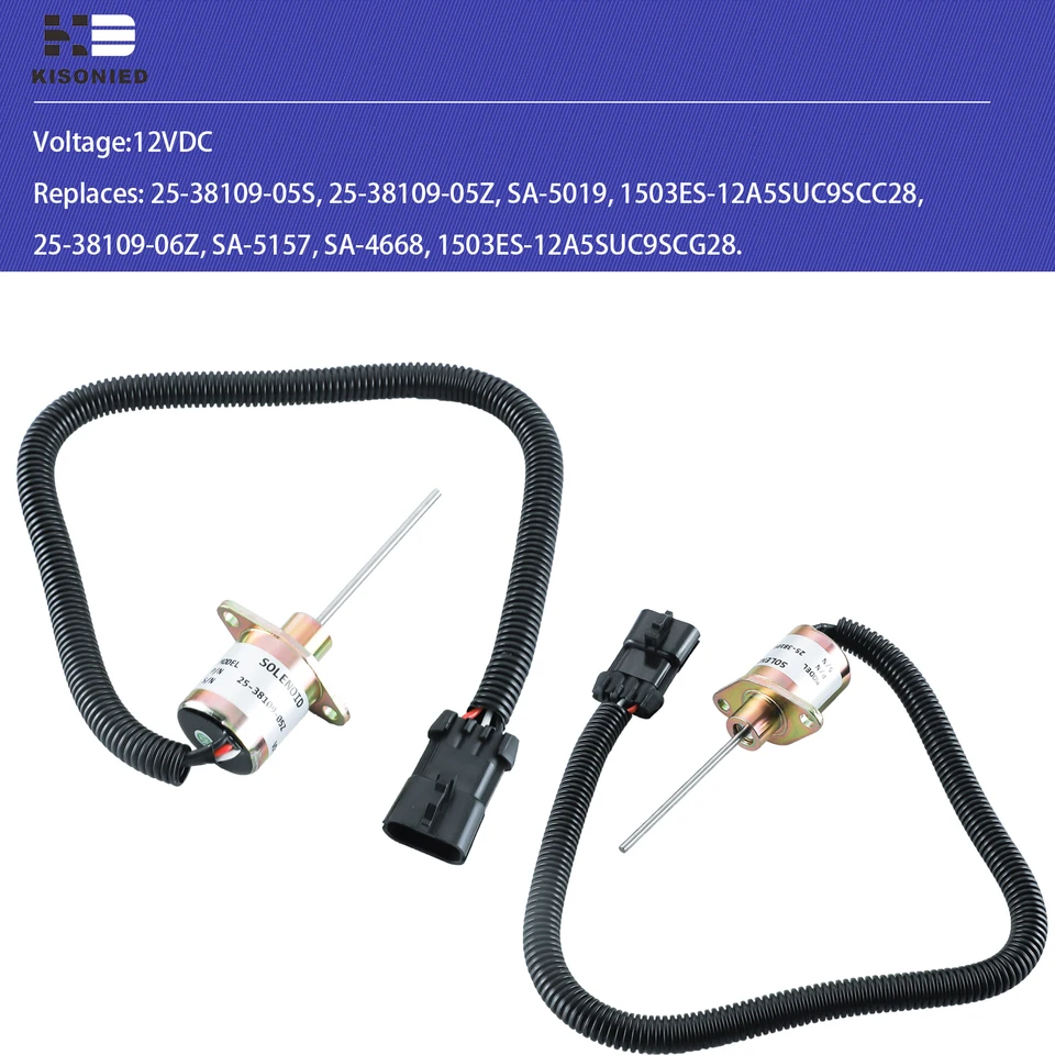 Fuel Shut Off Solenoid Stop Valve 12V For Kubota Engine V2203-DI, Carrier Vector 1800/1800MT - View #2