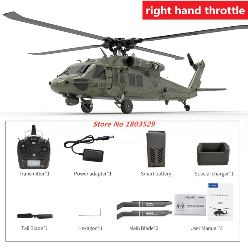 large remote control helicopter for adults Professional 6-Axis1:47 Scale UH60-Black Hawk Dual Brushless Motor RC Helicopter With LCD Screen 42CM Large Size CNC Rotor Head helicopter toy remote control RC Helicopters