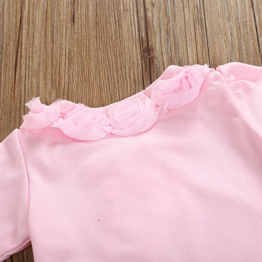 Newborn Baby Girl Clothes 2pcs Long Sleeve Lace Romper & Headband Set Cotton Flower Footies Newborn Baby Girl Gift