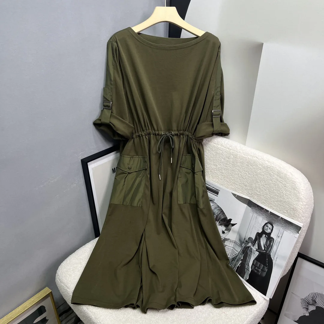 

One-neck dress loose pumping pleated version of the casual fashion 2023 summer new 0411