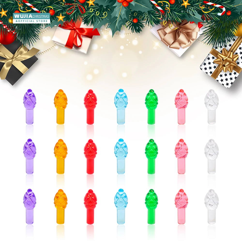 100pcs Replacement Lights Bulbs for Ceramic Christmas Tree Night Light Multicolor Mini Flame Pegs Diy Country Art No&euml;l Ornaments christmas tree decoration,christmas lamp decoration