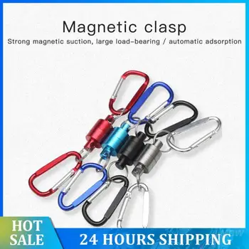 Strong Magnet Magnetic Release Clip Net Holder With Fishing Tool Coiled Lanyard Carabine Fast Buckle Anti-Drop Rope Accessories
