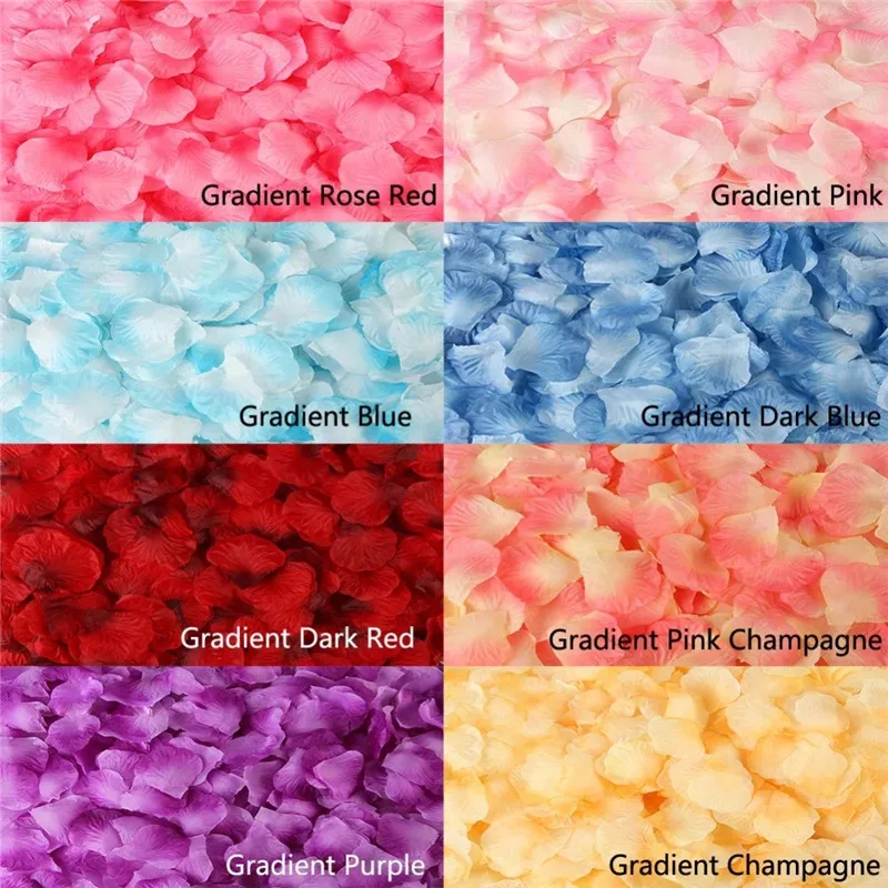 500/1000/3000 Pieces Colorful Artificial Rose Petals Artificial Flower Silk Petals For Valentine Day Wedding Flower Decoration artificial rose petals