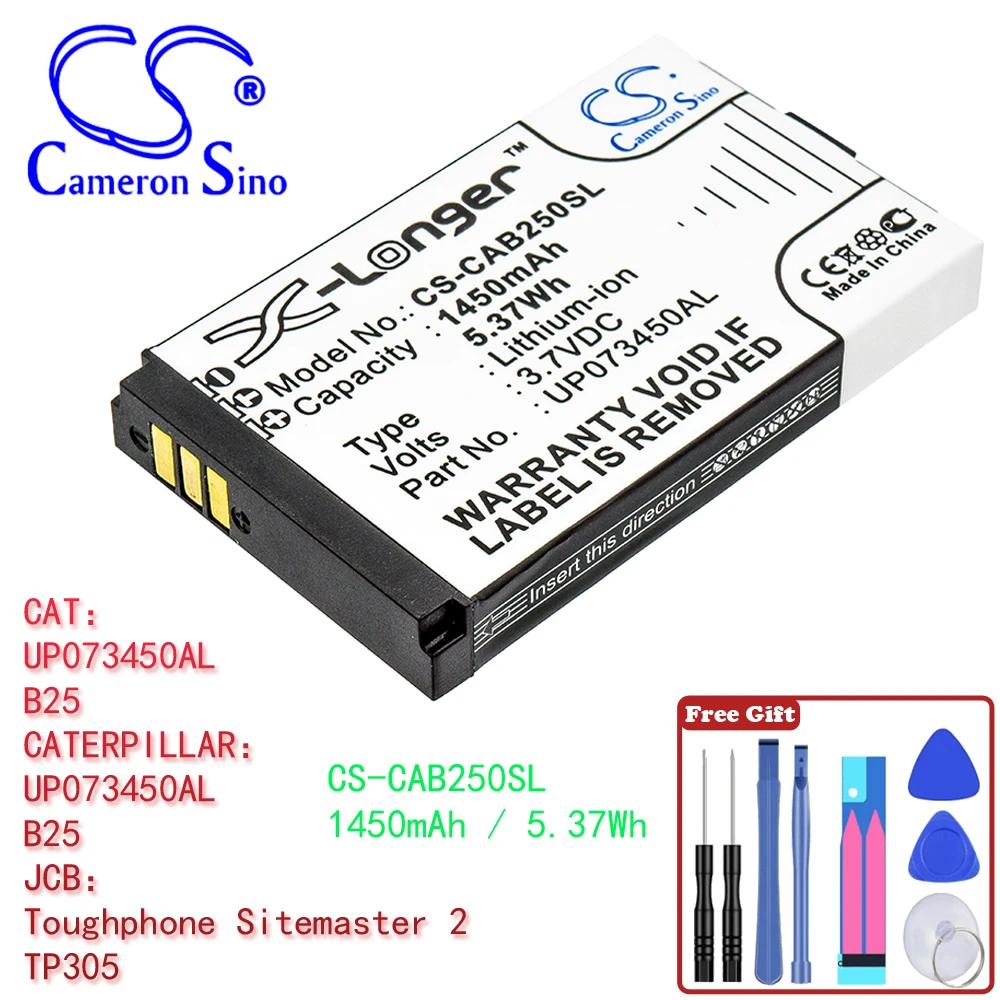 Mobile, Smartphone 1450Mah / 5.37Wh Batteria Per Cat Up073450Al B25 Caterpillar Up073450Al Jcb Toughphone Sitemaster 2 Tp305