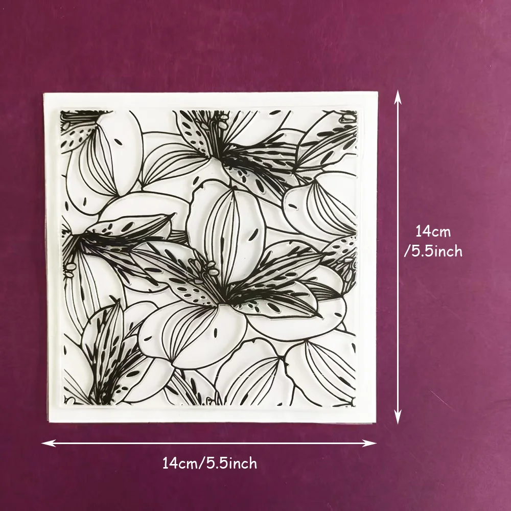 Sunflower Wave Abstract Pattern Transparent Stamps for Creative Crafts and Journals