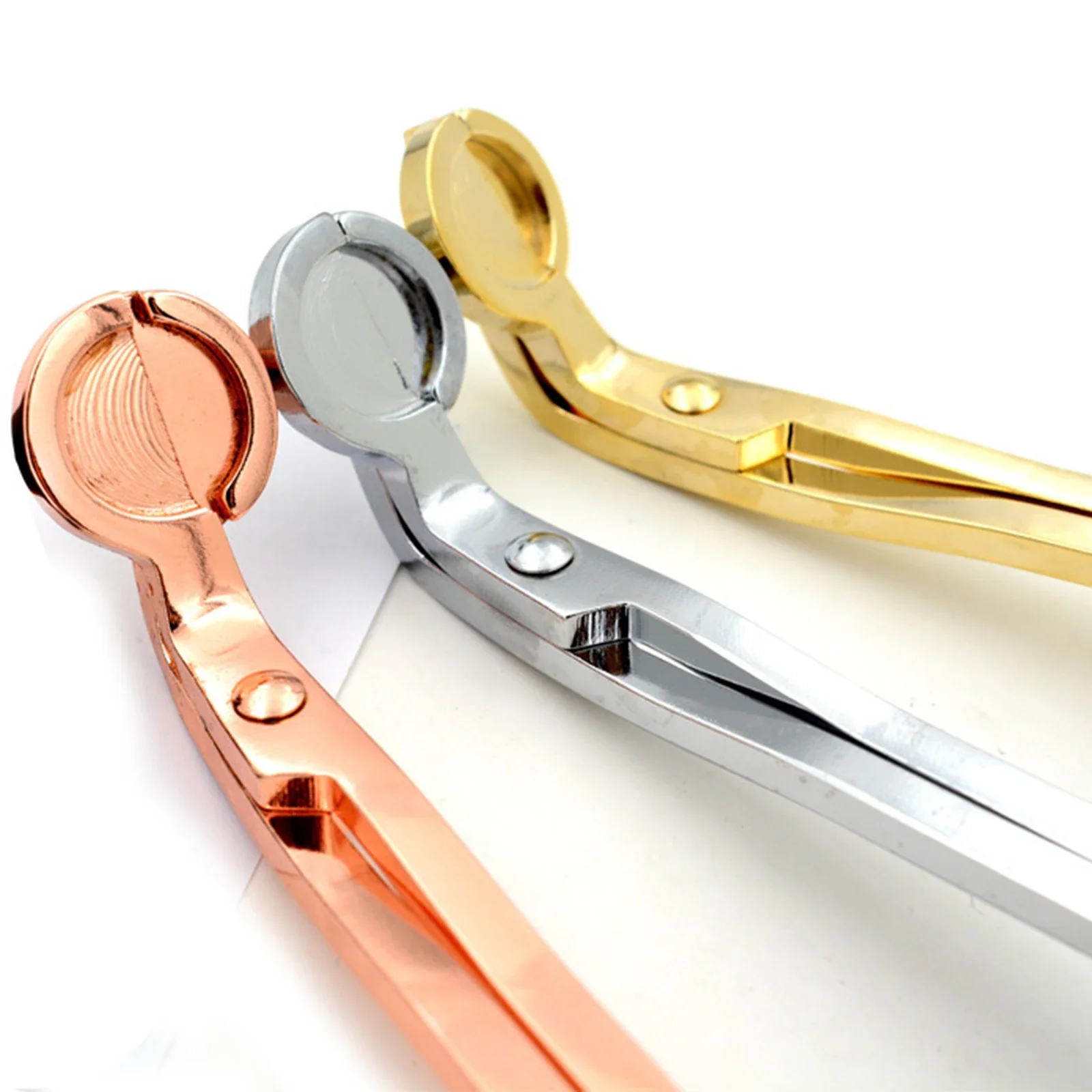 Candle Wick Trimmer Stainless Steel Candle Scissors Trim Wick Cutter Snuffer Round Head Black Rose Gold Silver Red Bronze