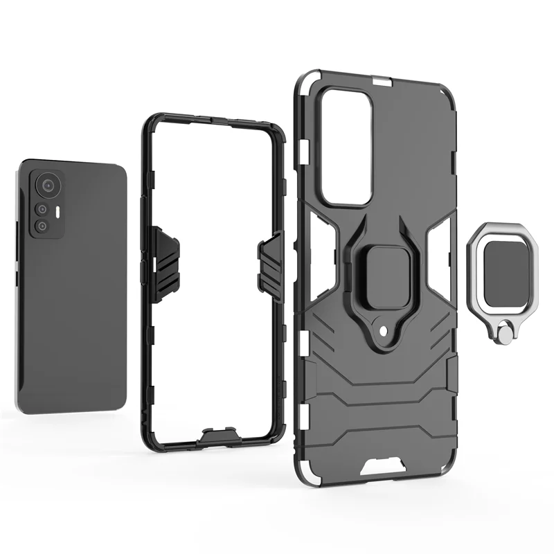 Für Xiaomi Mi 12 11T 11 11X 11i Pro Lite Ultra Hybrid Hard PC + Soft TPU Armor Anti-Drop Case Rotierender Ringständerhalter_voghion.com
