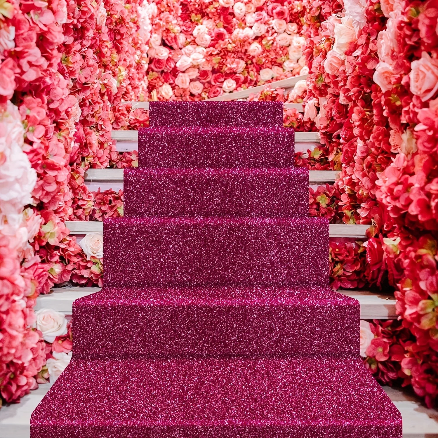Romantic Wedding Carpet Sparkling Rose Wedding Banquet Dance Night Party Decoration Festival Runway Floor Mats