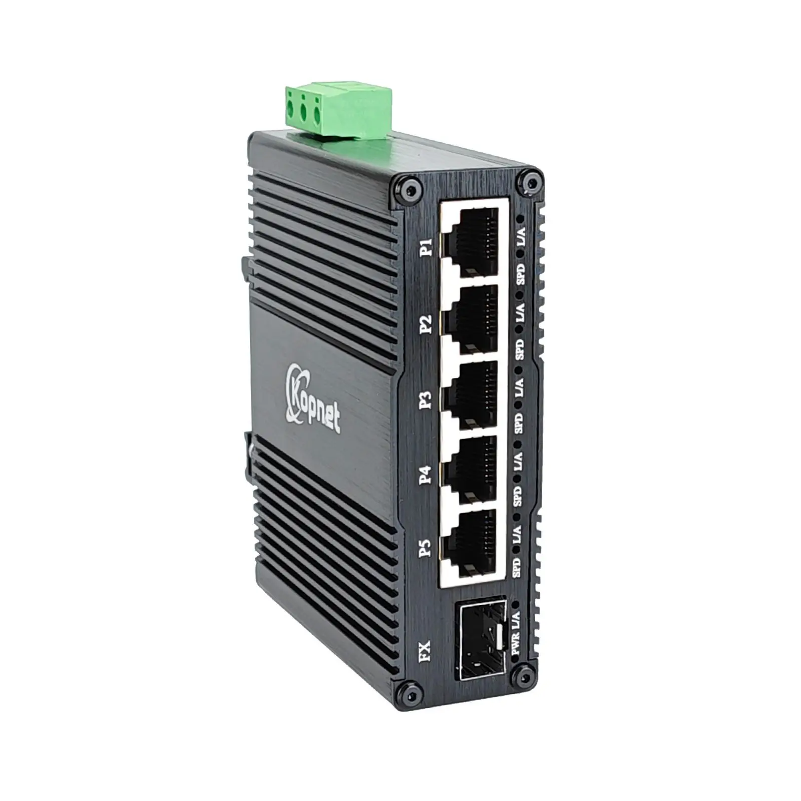 Industrial 6 Ports Gigabit Ethernet Switch 90~250V AC Input 5 Port RJ45 + 1 SFP Network Switch Din Rail Mount Ethernet