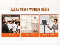 VEVOR Portable Projector Tripod Stand Adjustable Height with Tray&Gooseneck Phone Holder for Outdoor Movies Home Office Stage 2