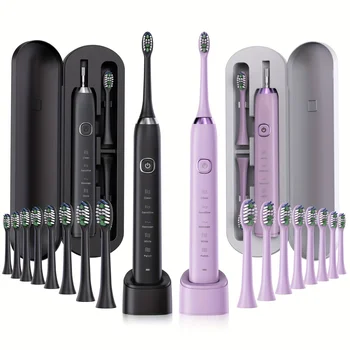 Sonic Electric Toothbrush Adults 8 Brush Heads 5 Modes USB Rechargeable IPX7 Waterproof Whitening Power Toothbrushes for Adults