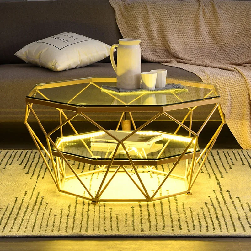 

Luxury Lamp Coffee Table Living Room Aesthetic Standing Coffee Table Unique Modern Designer Center Mesa Auxiliar Home Furniture