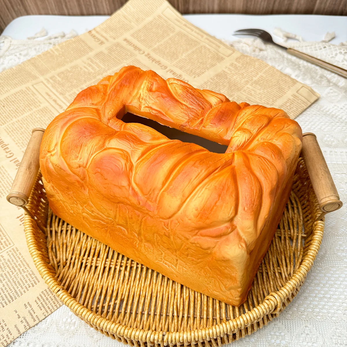 Simulation Bread Paper Extraction Box Living Room Home Tissue Box Advanced Light Luxury Tea Table Table Decorative Ornaments