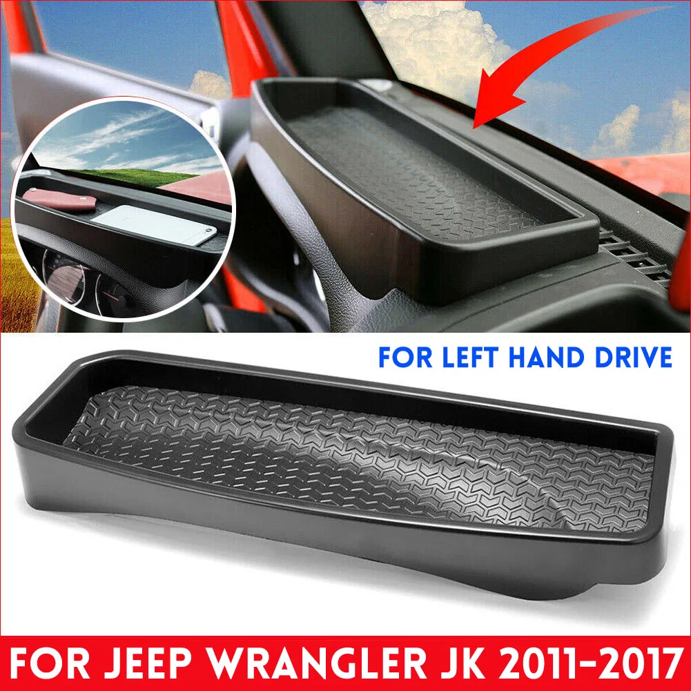 

Black Car Front Dashboard Storage Box Tray Trim Accessories Fit for Jeep Wrangler JK 2011 2012 2013 2014 2015 2016 2017