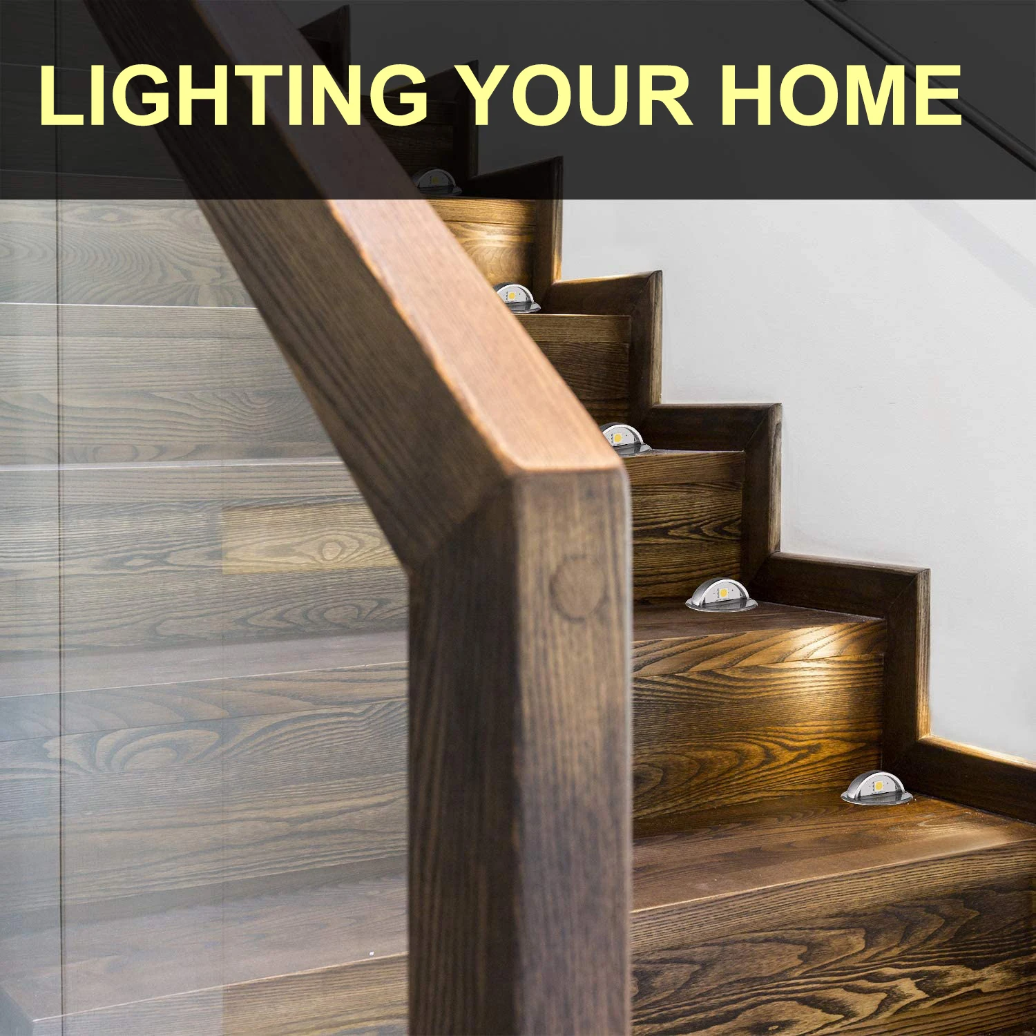 QACA Indoor Outdoor IP65 Staircase Multi Color RGB LED Deck Light 90 Degree Beam Angle Led Step Lamp Footlight Lighting Stairs