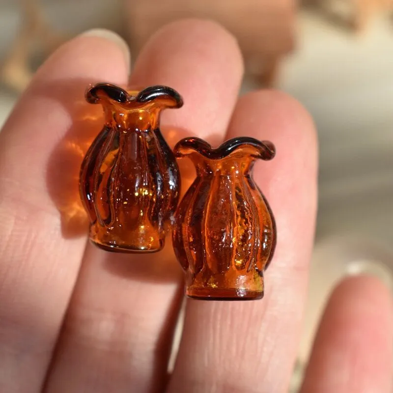 Dollhouse Miniature Accessories Mini Little Star Flower Model with Glass Bottle Simulation Vase Toys Doll House Decoration 6