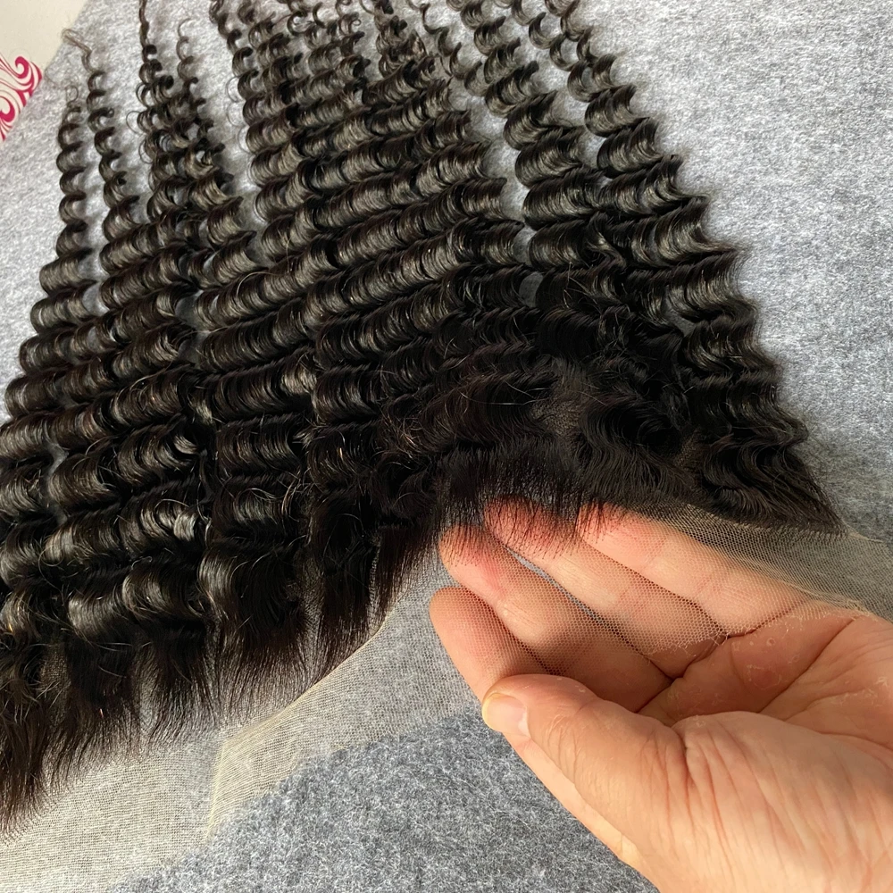 Deep Wave Skinlike 13X6 HD Lace Frontal Only Melt Skins Pre plucked 5x5 HD Lace Closure Only Brazilian Human Hair Bleach Knots