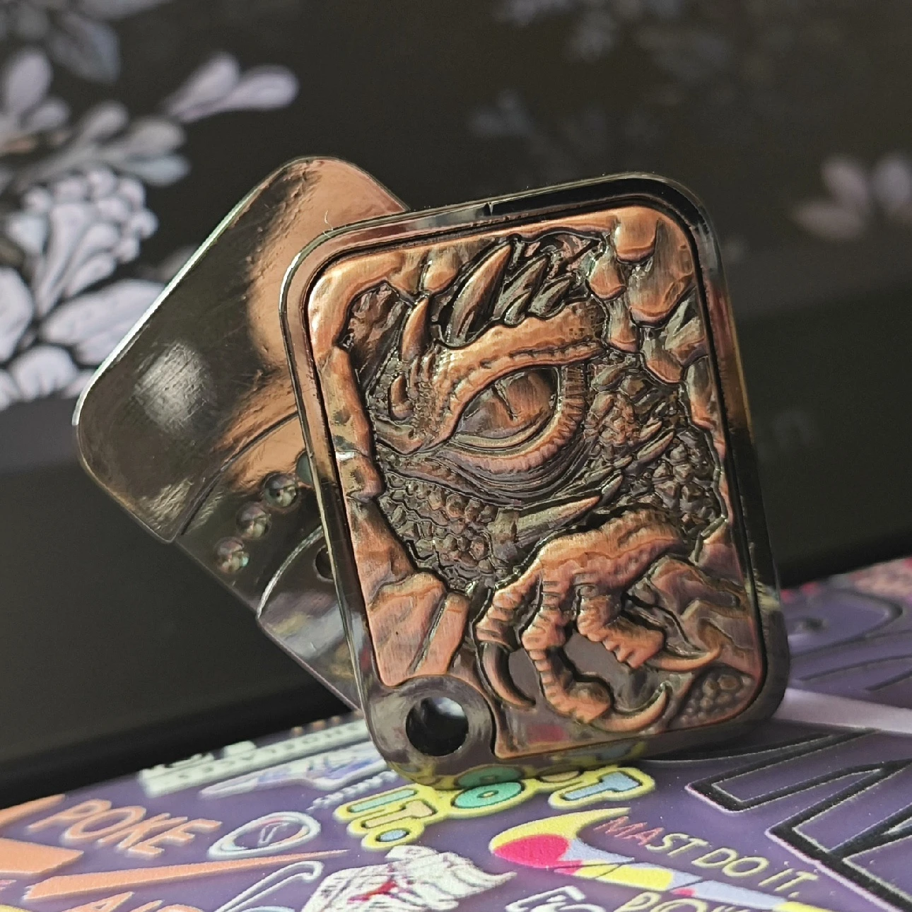 サタンキングリズム EDC 回転プッシュカード機械式触覚スライダーフィ