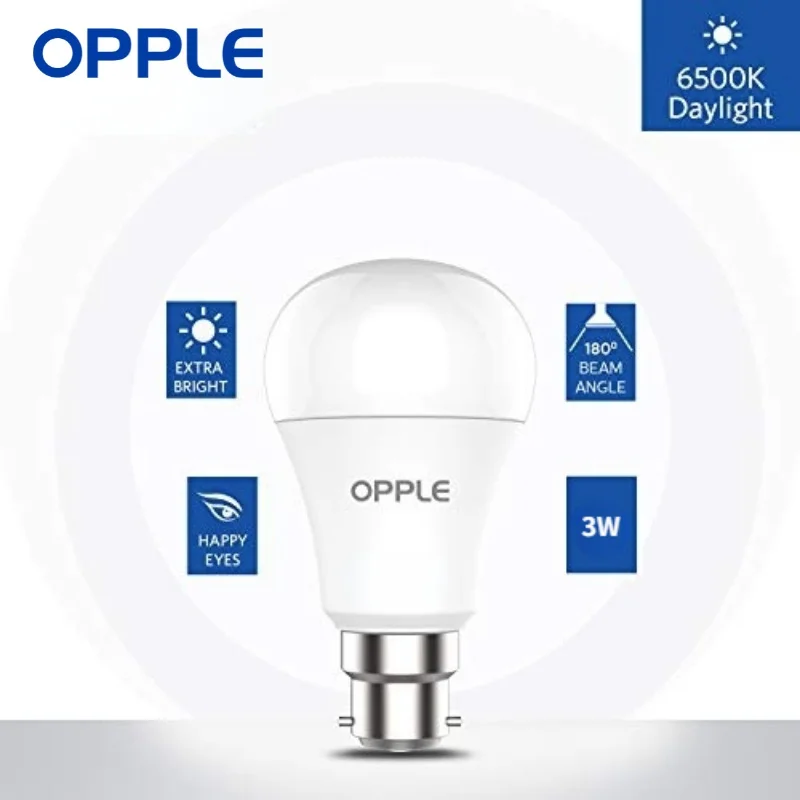 OPPLE 3W B22 LED Bulb Lamp 3000K 6500K 20000h Life Energy Saving