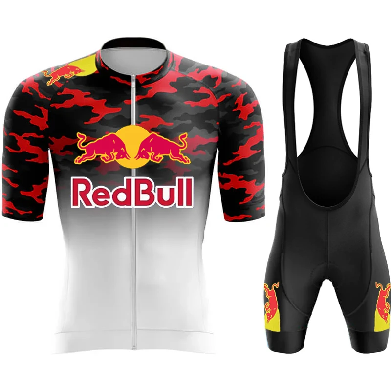 Road Bike Uniform Red Bull Cycling Bib Equipment Man 2024 Mens Jersey Men's Clothing Clothes Professional Shirt Tricuta Bicycles 4