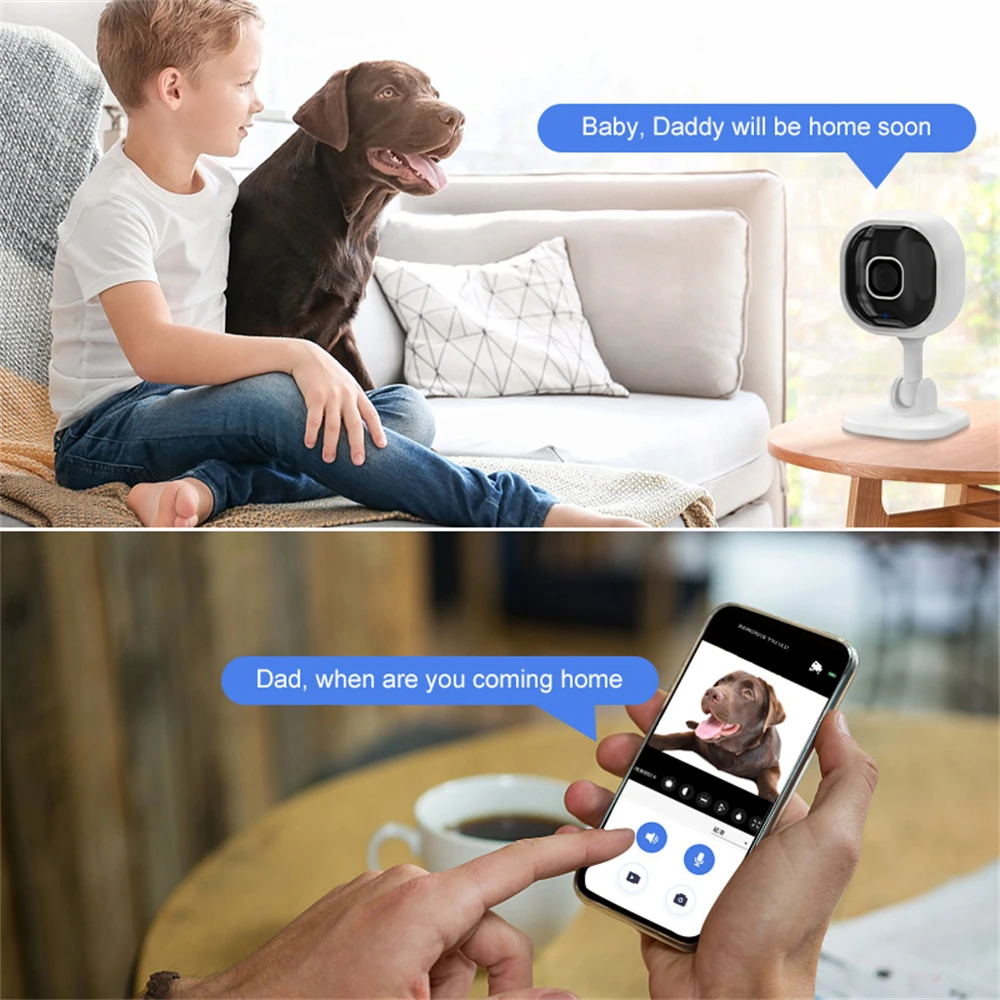 1080P Wifi Camera Surveillance Camera Mini Security Camera Home Baby Monitor Motion Detection Night Vision Two-Way Audio Camera 3