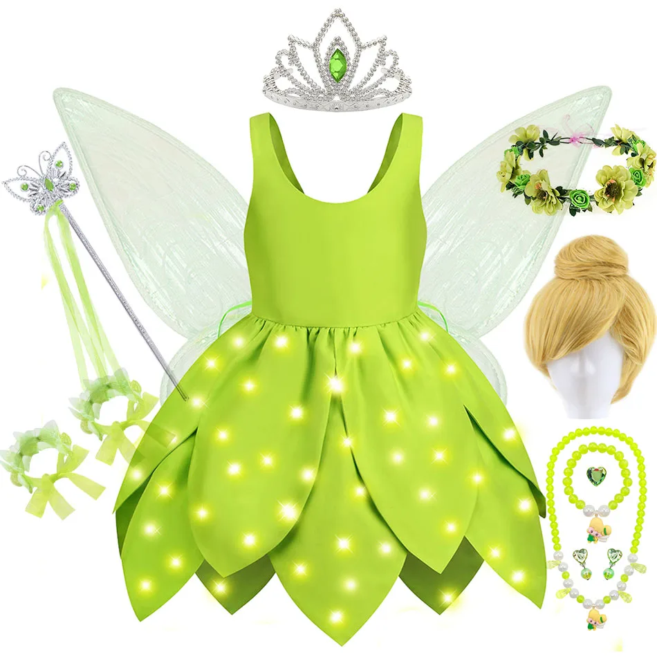 Baby Girl Tinker Bell Fairy Dress Child Green Leaf Modeling Forest Elf  Cosplay Costume Toddler Cosplay Halloween Carnival Outfit - AliExpress 1501