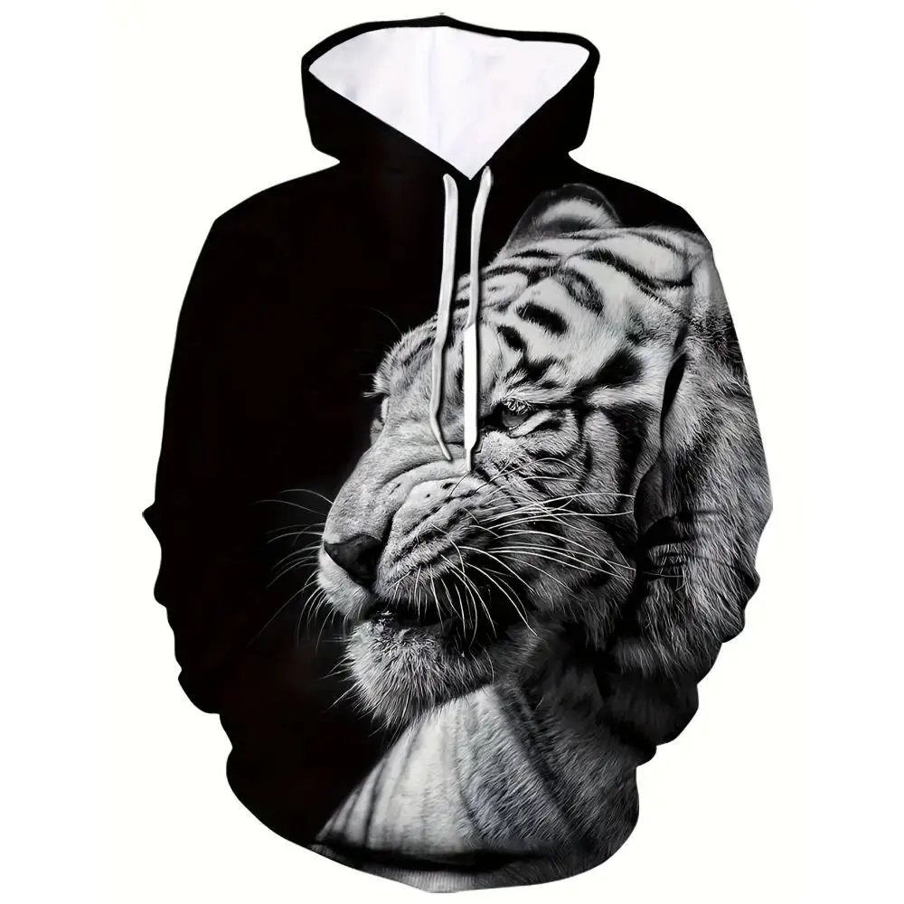 Tiger Element Men's Long Sleeve Sweater Autumn Smooth New Fashion Luxury Harajuku Casual Hoodies For Men Comfortable Sweatshirts