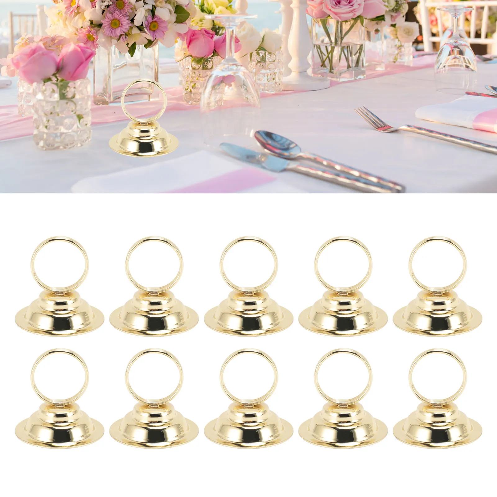10pcs Table Number Holders Place Card Holders Metal Wire Picture Cards Stand Name Menu Clips For Wedding Reception Party