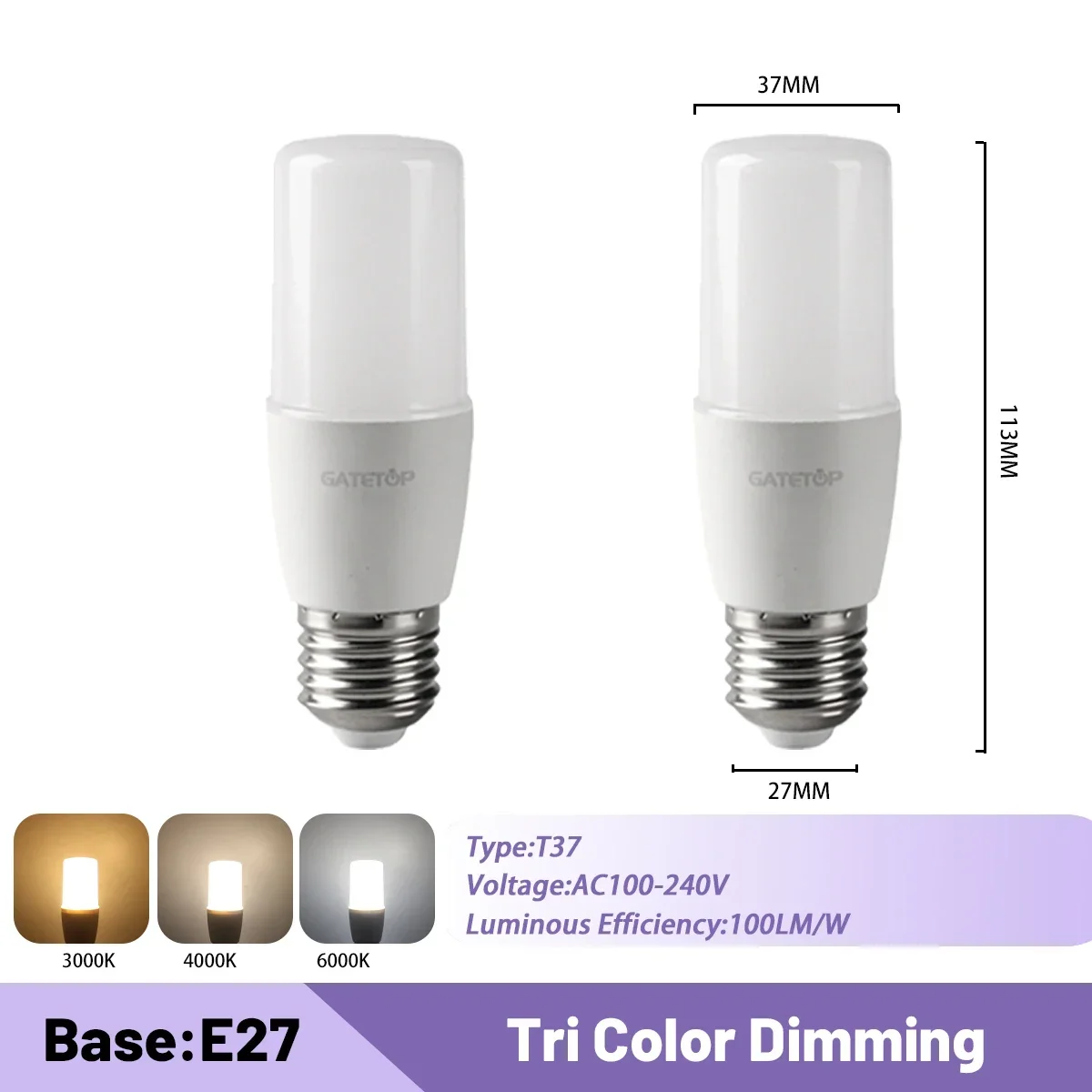 2pcs T37 E27
