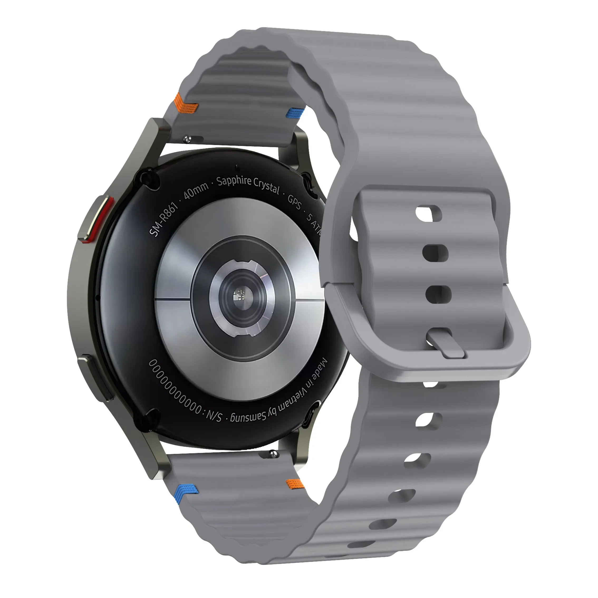 Versatile Wave Silicone Strap - Replaceable Watch Band in 18/20/22mm Sizes