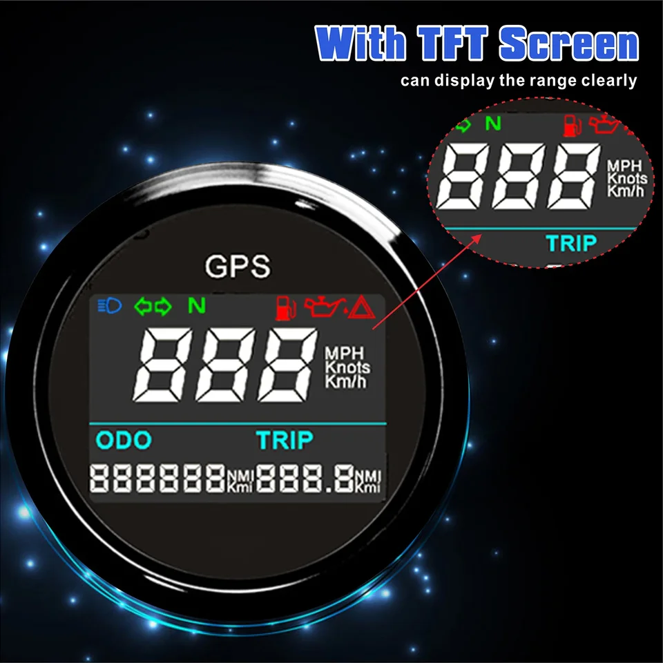 85 mm gps snelheidsmeter oliedruk brandstofmeter toerenteller met antenne - kopen? | Korting tot 5