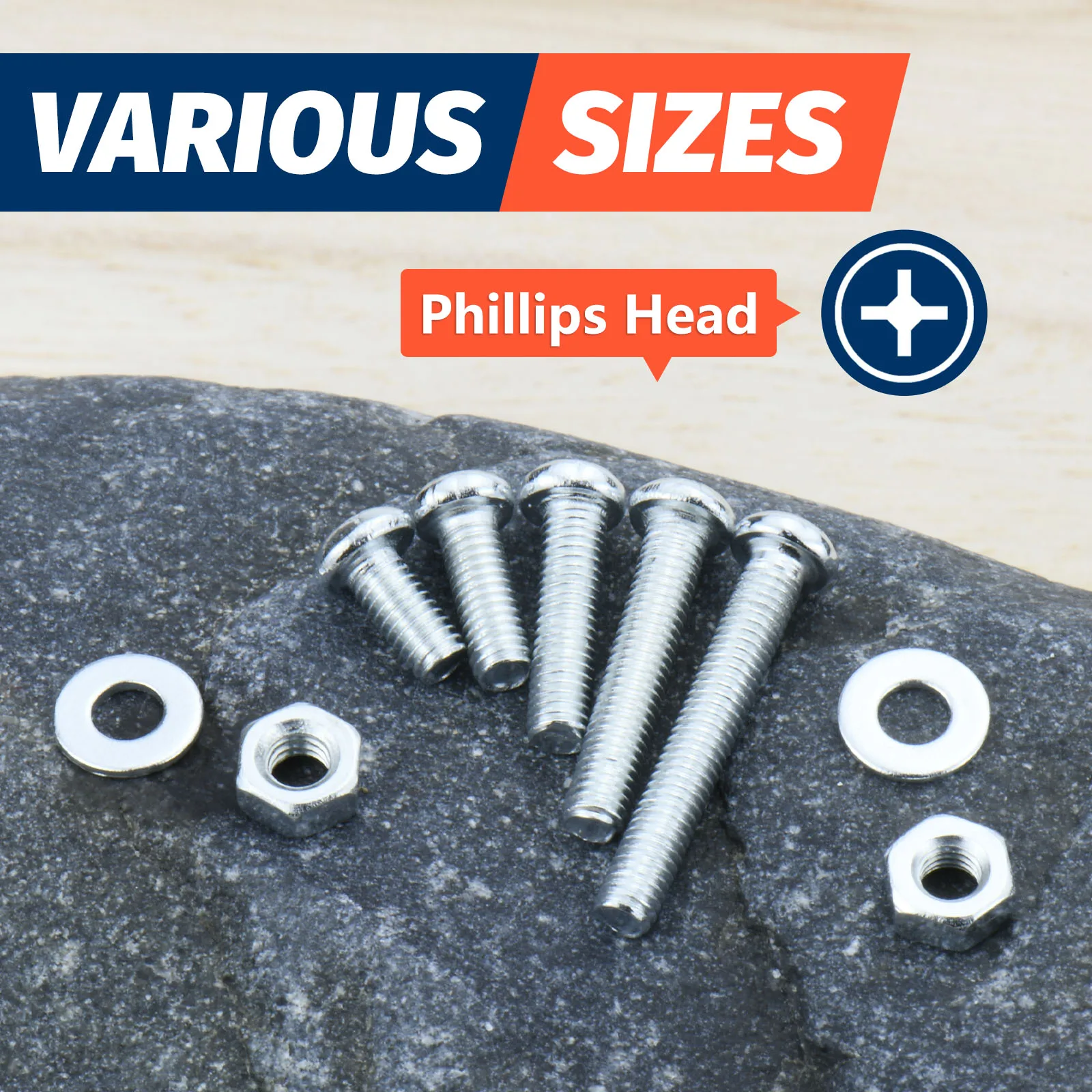 M2 M3 M4 Screws Bolts and Nuts Assortment Kit Metric Machine Screws & Flat Washers Phillips Pan Head Sets for 3D Printer DIY