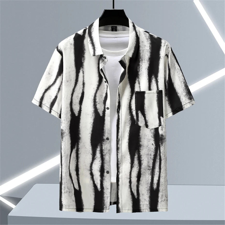 2024 Summer Hawaiian Shirt Men Plus Size 10XL 11XL Shirts Casual Fashion Print Short Sleeve Shirt Male Big Size 11XL 2
