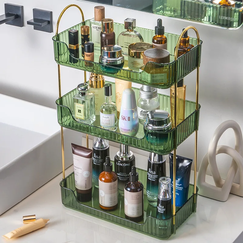 Bathroom Corner Storage Organizer Shelf Home Makeup Skincare Shampoo Lipstick Tabletop Holder Cosmetic Desk Kitchen Rack 2