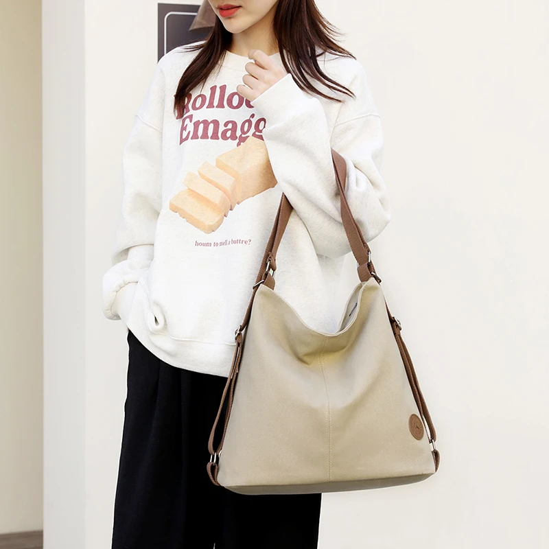 

Холщовые сумки на плечо для девочек, Молодежные дизайнерские брендовые удобные женские студенческие рюкзаки для покупок, большие размеры