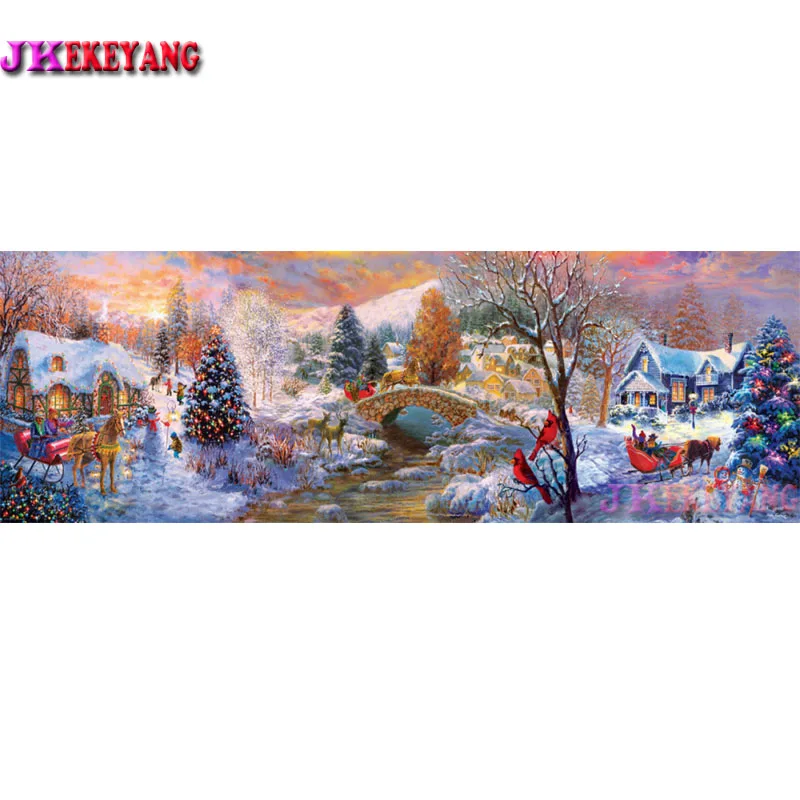 

Large Wall Art Pictures 5D Diy diamond painting Christmas landscape Diamond Mosaic Rhinestone Embroidery cross stitch Y4693