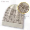 Cashmere Gold Silver Wire Thick Beanies Ribbed Hem Soft Knitted Black Cap Hat Autumn Winter Warm Merino Wool Caps 1