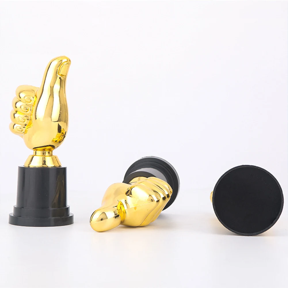 5in High Thumbs Up Trophy Football Plastic Trophy Encouragement Mini Victory Trophies Award Prize For Home Desktop Decor Plastic trophy toys, 1-6pcs